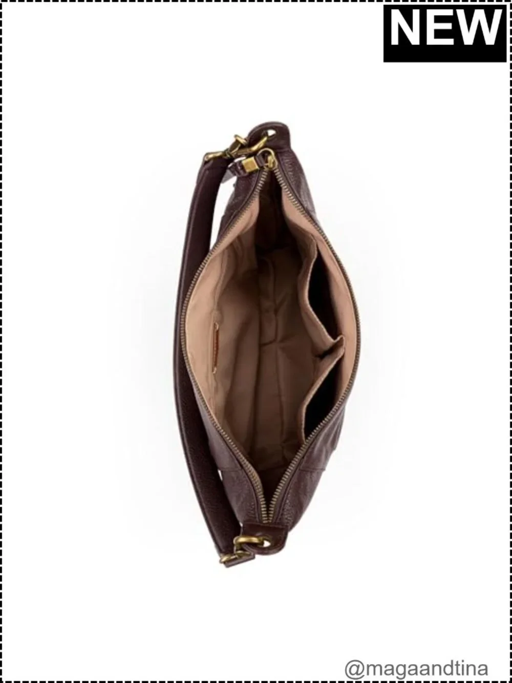Large Leather Hobo Bag Crossbody Purse with Zipper Pocket
